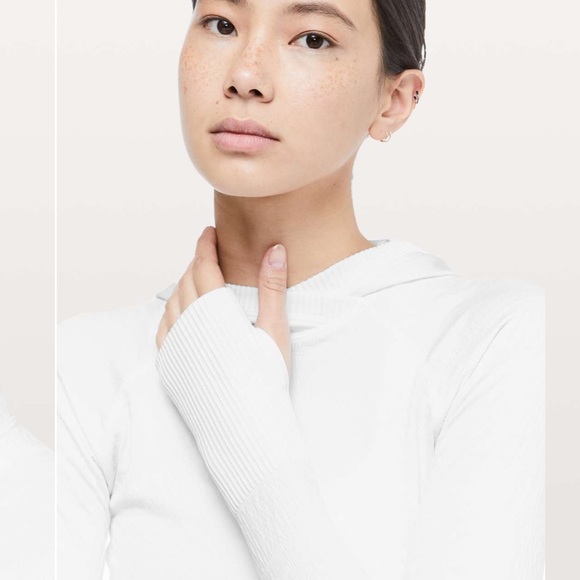 LULULEMON | White Rest Less Hoodie Long Sleeve Top - Picture 4 of 5